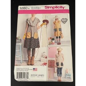 00181 - Simplicity 1080 Misses Dress/Tunic Sewing Pattern XS-XL Dottie Angel VTG